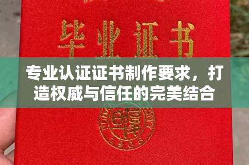 雁塔专业认证证书制作要求，打造权威与信任的完美结合